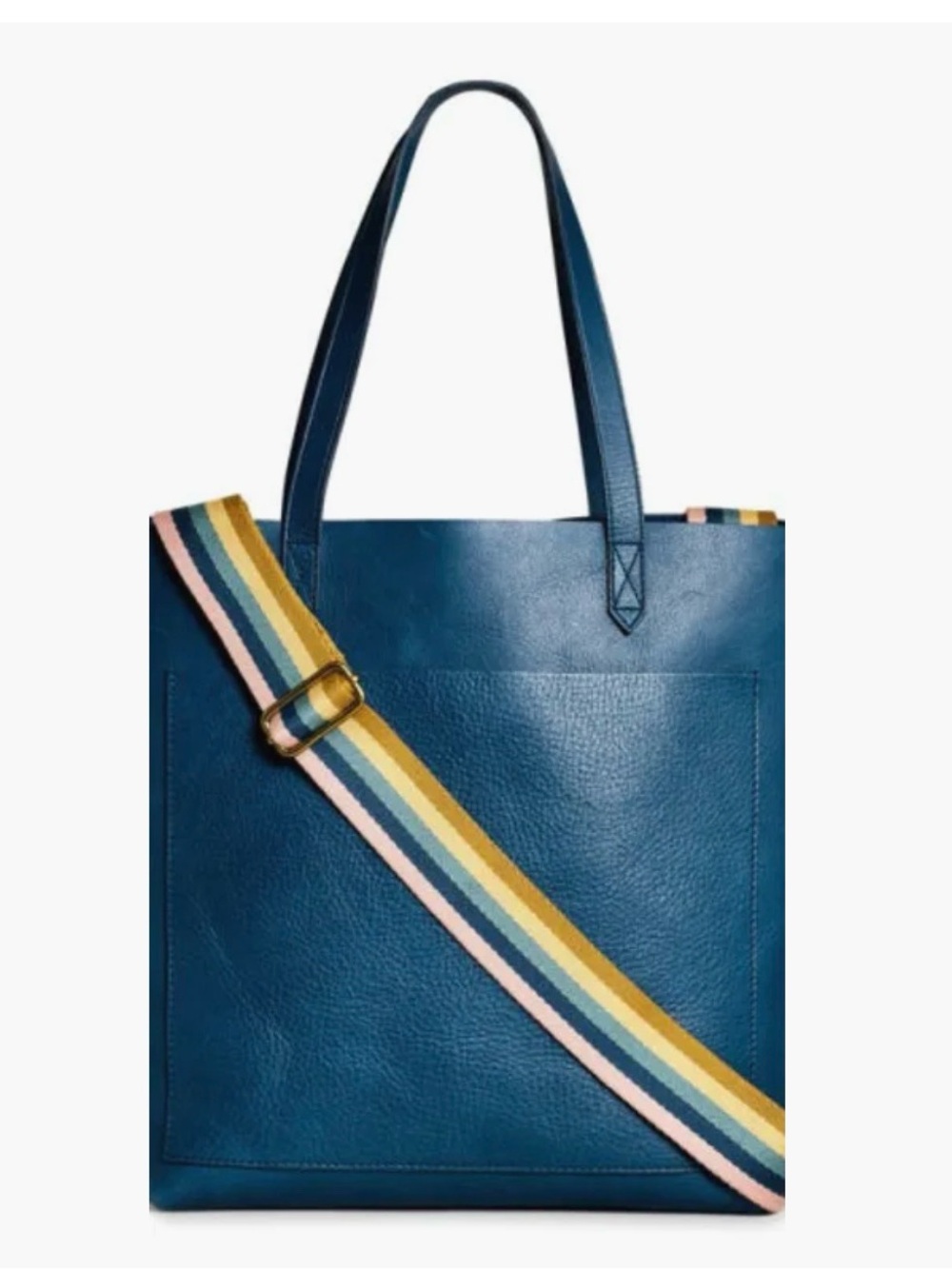 Madewell Medium Transport Leather Tote in Blue Hematite